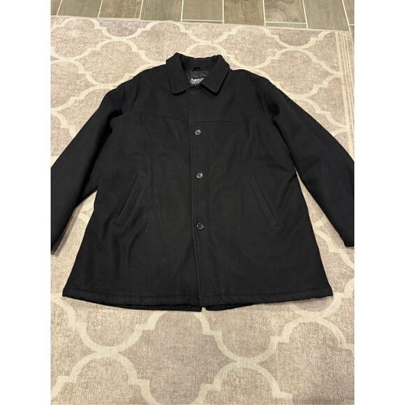 Aberdeen collection black wool pea coat size 2xl men’s outerwear - Picture 1 of 6